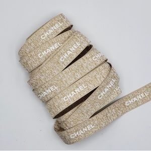 Chanel White Gold Holiday Ribbon 60 in